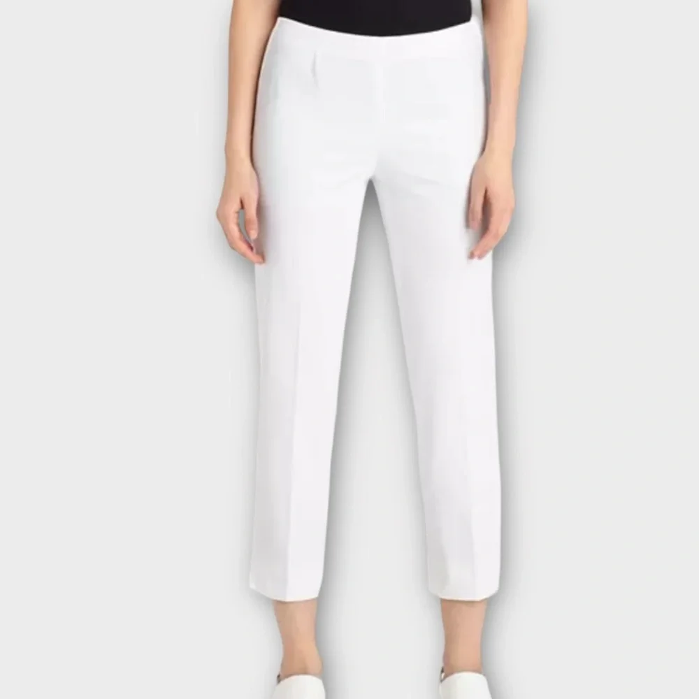 Lafayette 148 New York Women’s Cropped Bleecker Pants Size 10 Ivory Quiet Luxury